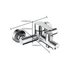 Wall-Mounted Stainless Steel Bathtub Filler with Handheld Shower Chrome Finish Single Lever Control