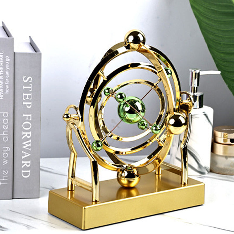 OrbitMotion Perpetual Motion Pendulum Decorative Metal Desk Toy Gold