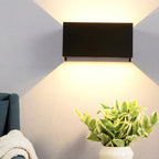 Modern Outdoor Waterproof Rectangular Aluminum LED Wall Sconce Lamp Black or White 12W/24W Hardwired