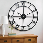 Large Metal Wall Clock 60cm Diameter Contemporary 3D Design Battery Operated