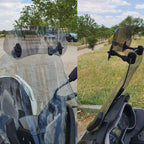 Universal Motorcycle Windshield Extension Clear Grey Plastic Fiber Adjustable Wind Screen Mount