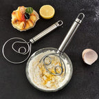 Stainless Steel Dough Whisk Ergonomic Handle Compact Lightweight Kitchen Tool