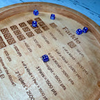 Farkle Dice Tray with Laser-Engraved Scoring System and 6 Dice, 7 or 14 Inch Multipurpose Game Tray