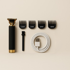Precision Trimmer with Carbon Steel Blades Cordless Beard Grooming Kit Black Gold