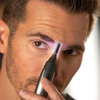 Precision Nose and Ear Hair Trimmer with Titanium Blades and LED Light, Ultra-Thin Cutting Head
