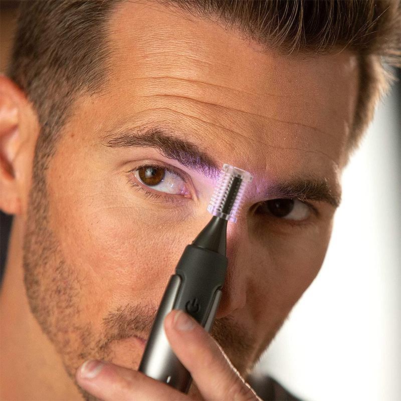Precision Nose and Ear Hair Trimmer with Titanium Blades and LED Light, Ultra-Thin Cutting Head