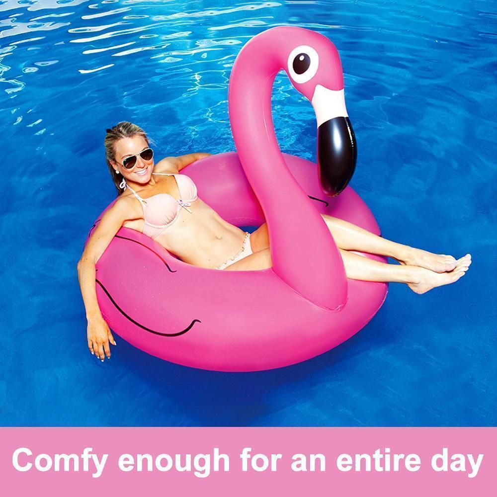 Harrow Inflatable Flamingo Pool Float 120cm Pink PVC Vinyl Oversized Swimming Ring
