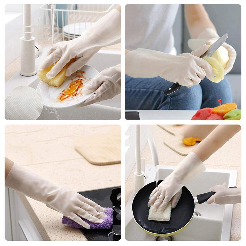 Unbreakable Nitrile Rubber Gloves 1 Pair White Food Safe Durable Non-Slip Multipurpose