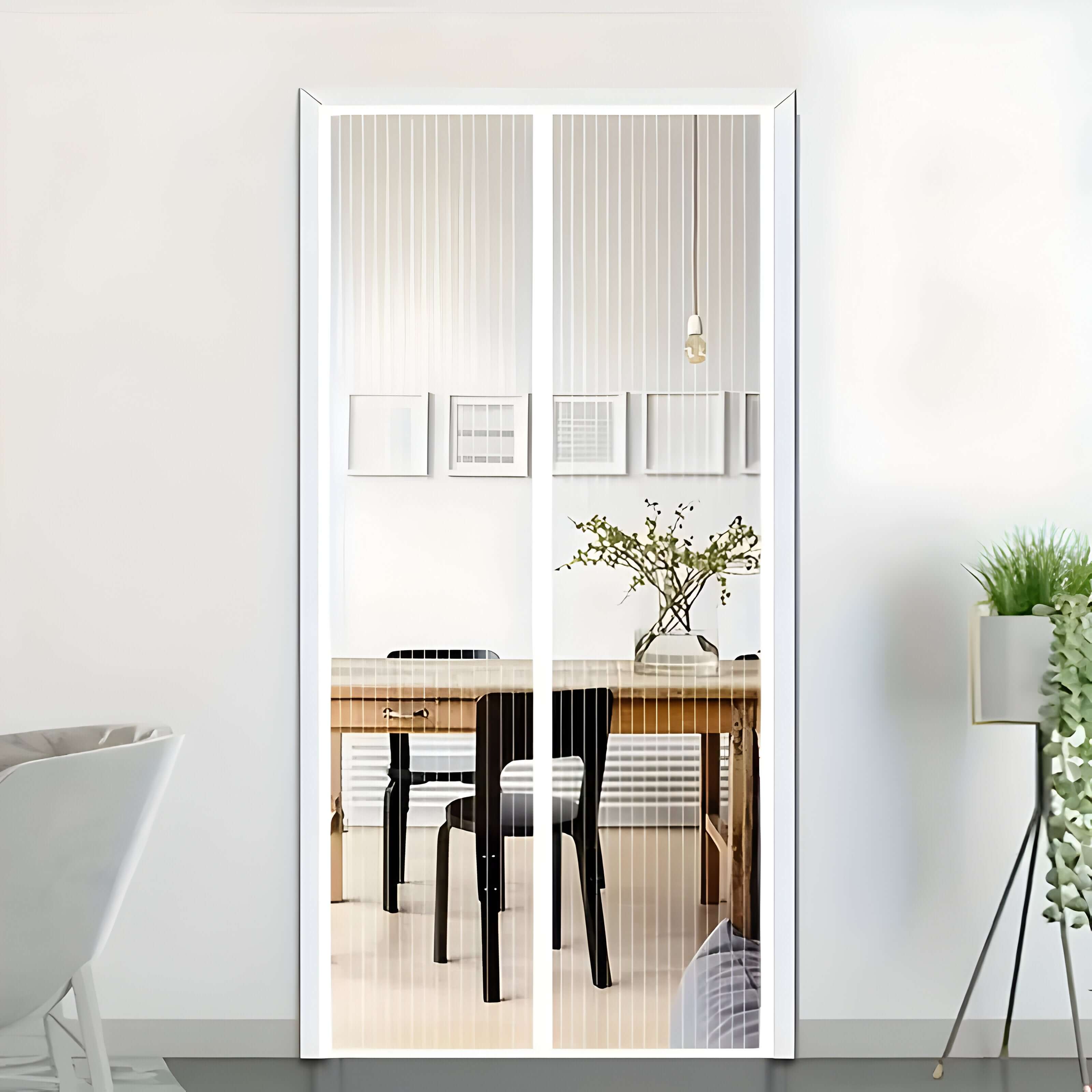 Self-Closing Magnetic Insect Screen Polyester Fiber Pet-Friendly Door Screen Black or White