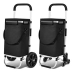 Foldable 40L Shopping Trolley Cart with Removable Bag and Cooling Compartment Black