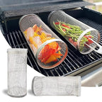 FlameGuard Pro Stainless Steel Grill Basket Double Pack Non-Slip Even Heat Distribution