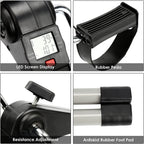 Mini Home Trainer Fitness Bike with LCD Display Foldable Pedal Exerciser with Adjustable Resistance