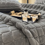 Soft Plush Square-Textured Bedspread Throw Blanket 79x90 Inches Multiple Colors