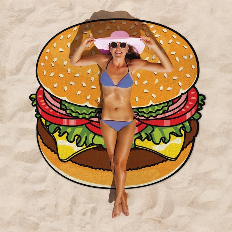 Ladies Large Beach Lounger with Hamburger Design Water-Repellent Lightweight Lounger for Beach and Outdoor Use