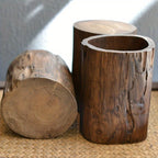 Handmade Wooden Pen Holder Natural Solid Wood Desk Organizer Rustic Office Accessory