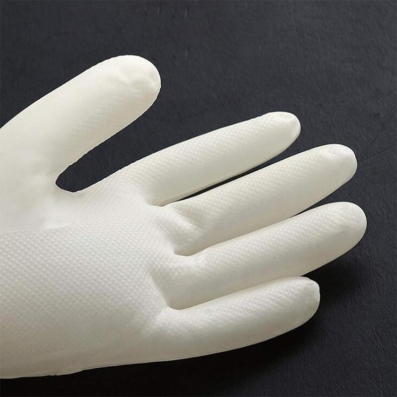 Unbreakable Nitrile Rubber Gloves 1 Pair White Food Safe Durable Non-Slip Multipurpose