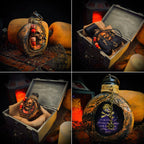 Skull Pirate Rum Bottle Resin 227ml Brown Decorative Flask for Camping Hiking Parties