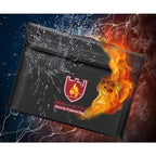 Fireproof Waterproof Document Bag Fiberglass Heat Resistant Fire Safe Storage 38x28x7.5 cm Black
