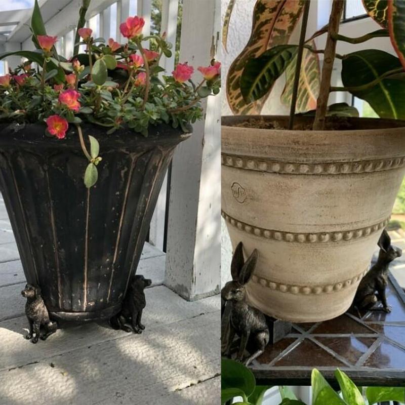 Animal-Shaped Resin Plant Pot Feet Set of 3 Cute Decorative Flower Pot Risers for Small Plants