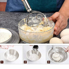 Stainless Steel Dough Whisk Ergonomic Handle Compact Lightweight Kitchen Tool