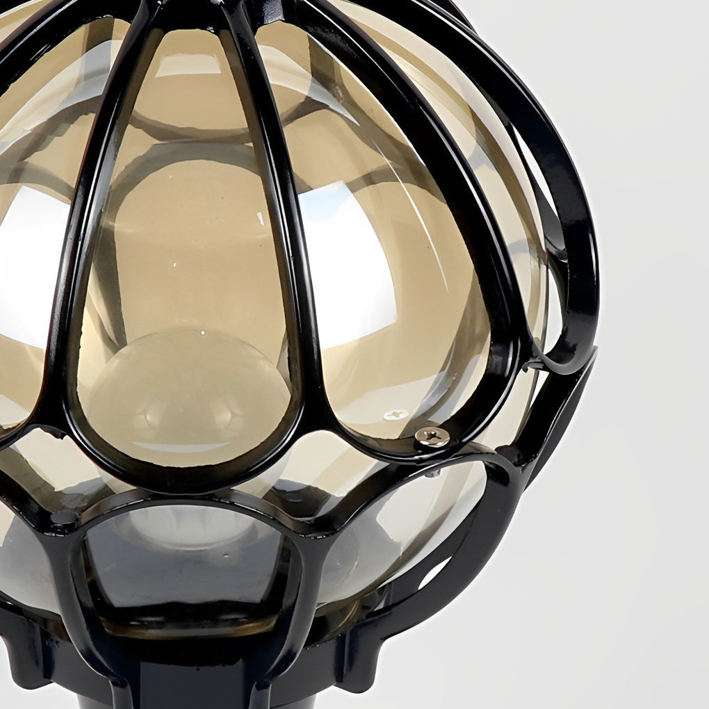 Vintage Outdoor LED Pier Mount Post Light Clear Glass Globe Black Bronze Aluminum
