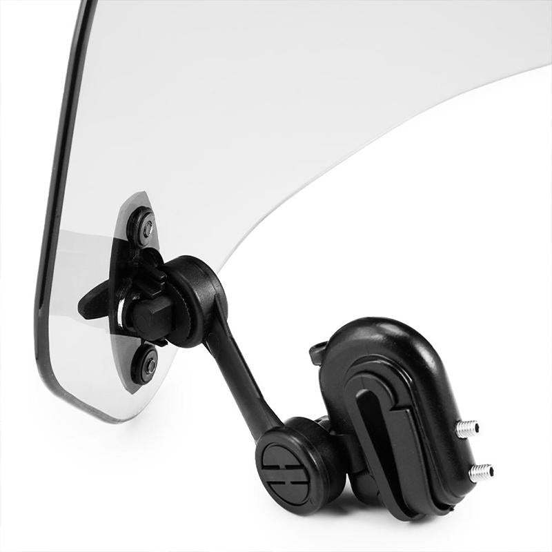 Universal Motorcycle Windshield Extension Clear Grey Plastic Fiber Adjustable Wind Screen Mount
