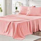 4-Piece Queen Size Cooling Microfiber Sheet Set 14" Deep Pocket Soft Hotel-Grade Bed Sheets