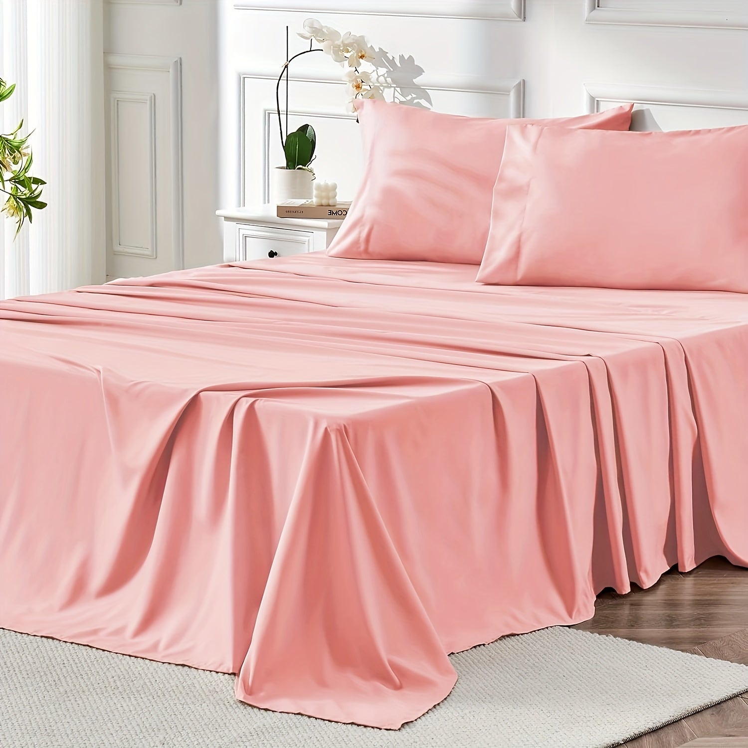 4-Piece Queen Size Cooling Microfiber Sheet Set 14" Deep Pocket Soft Hotel-Grade Bed Sheets