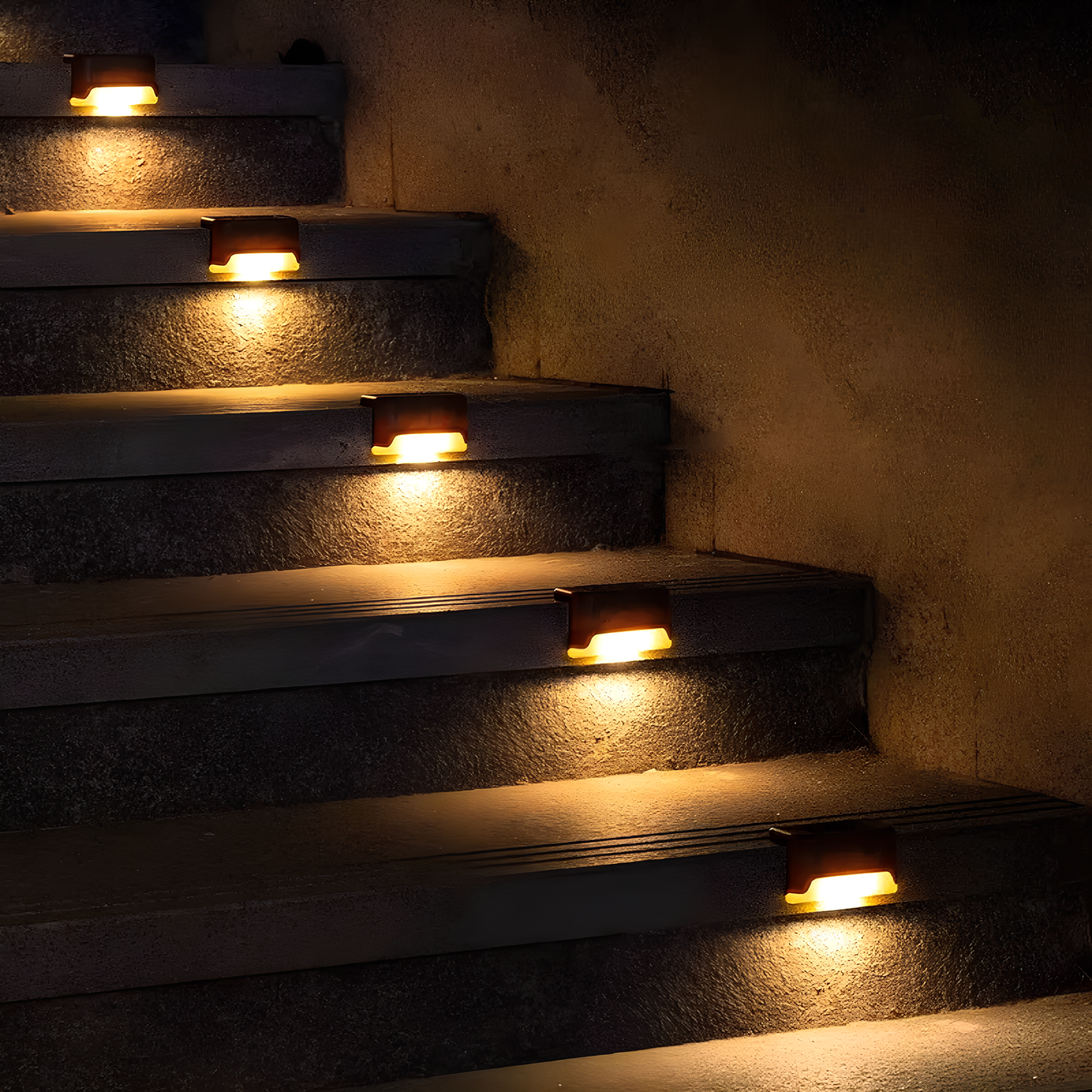 Solar Waterproof LED Step Light Solar-Powered Outdoor Stair Lighting Weather-Resistant