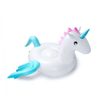 Inflatable Unicorn Pool Float Toy Durable PVC Kids Swim Seat with Stable Wings