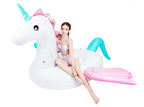 Inflatable Unicorn Pool Float Toy Durable PVC Kids Swim Seat with Stable Wings