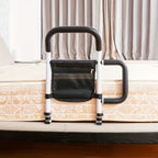 Bed Assist Handle with Dual Grip Metal Frame and Storage Bag for Twin to King Beds