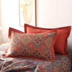 Reversible Cotton Quilt with Petal Flower Pattern Summer Blanket Full Queen King Sizes