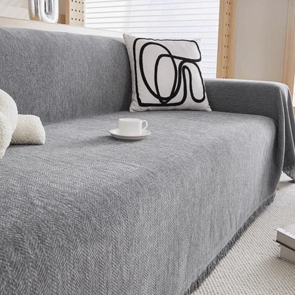 Minimalist Waterproof Chenille Sofa Cover Pet-Friendly Machine Washable Various Sizes