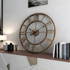 Large Metal Wall Clock 60cm Diameter Contemporary 3D Design Battery Operated