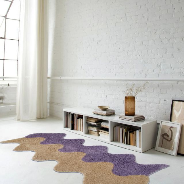 Abstract Color Block Cotton-Polyester Rug 45x120cm Machine Washable Stain Resistant Contemporary Design