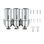 Wall Mounted Soap Dispenser Stainless Steel ABS 16.9 fl oz Push Pump Bathroom Organizer Set of 1-3