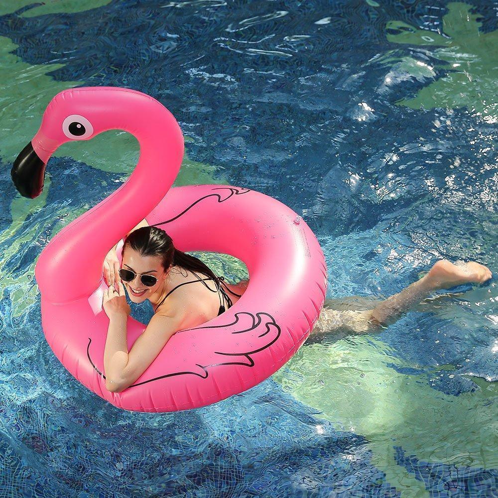 Harrow Inflatable Flamingo Pool Float 120cm Pink PVC Vinyl Oversized Swimming Ring