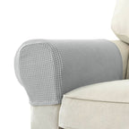 2-Piece Waterproof Jacquard Armrest Covers with Anti-Slip Base for Sofas and Chairs