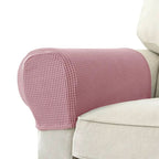 2-Piece Waterproof Jacquard Armrest Covers with Anti-Slip Base for Sofas and Chairs