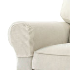 2-Piece Waterproof Jacquard Armrest Covers with Anti-Slip Base for Sofas and Chairs