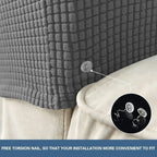 2-Piece Waterproof Jacquard Armrest Covers with Anti-Slip Base for Sofas and Chairs