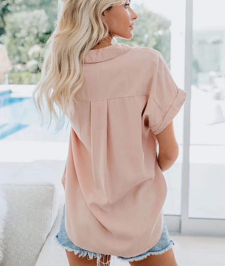 Harrow Aletta casual summer blouse for women, relaxed fit with light fabric and short sleeves, ideal for warm weather.