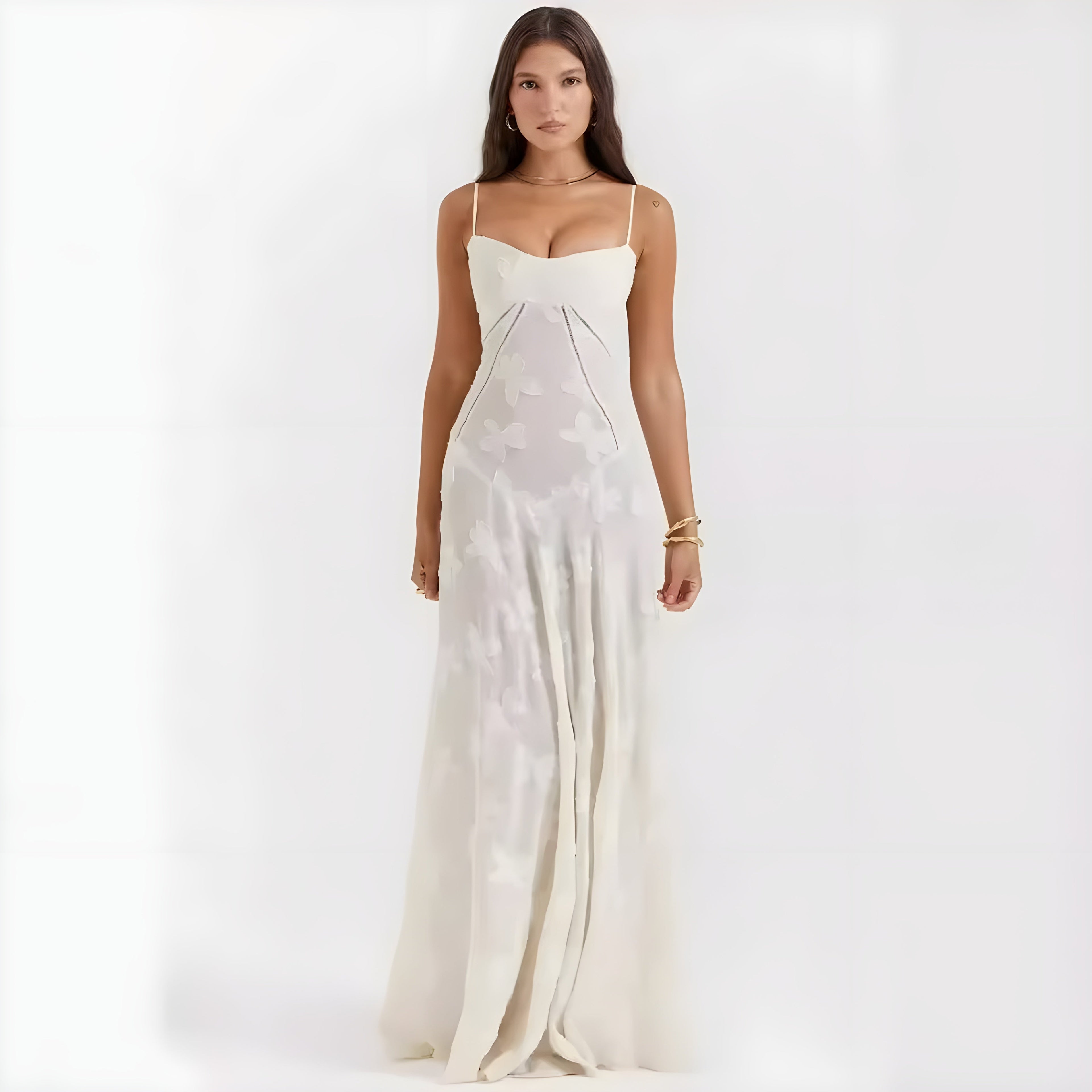 Agatha | Elegant Lace Wedding Guest Maxi Dress for Women