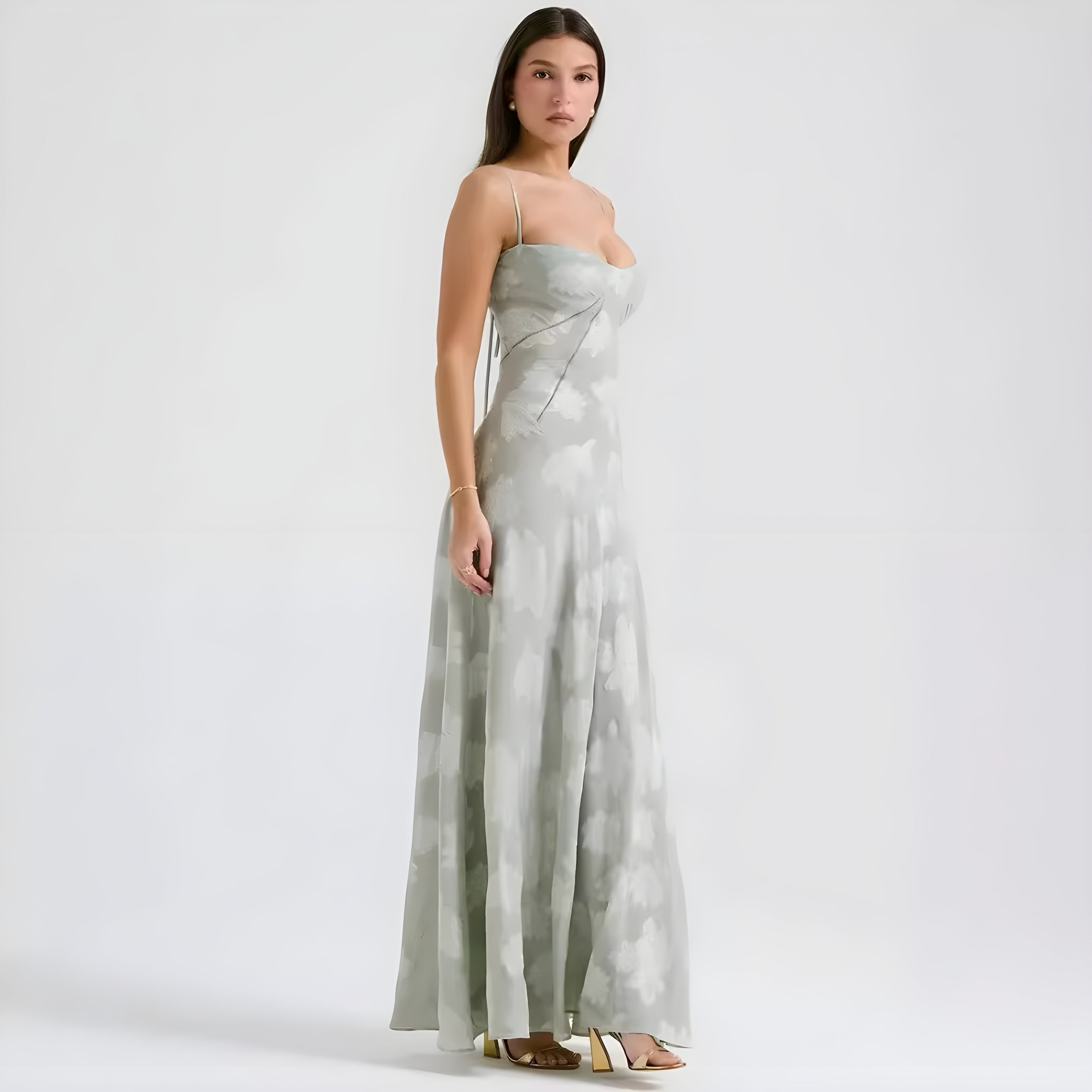 Agatha | Elegant Lace Wedding Guest Maxi Dress for Women