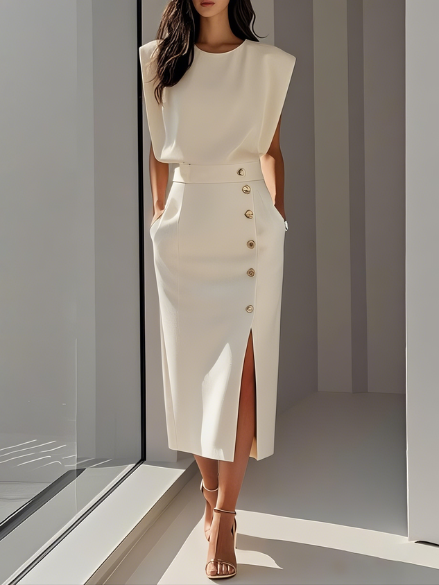 Harrow Aspen elegant midi dress for women, lightweight summer apparel with a flowing silhouette and stylish design.