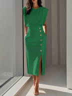 Harrow Aspen elegant midi dress for women, featuring a flowing summer design with a stylish, effortless silhouette.