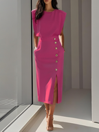 Harrow Aspen elegant midi dress for women, perfect for summer, with a flowing design and sleeveless style.