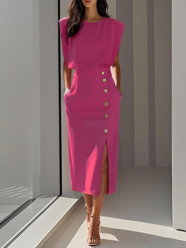 Harrow Aspen elegant midi dress for women, perfect for summer, with a flowing design and sleeveless style.
