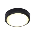 Modern Minimalist Outdoor Waterproof Round Aluminum Acrylic LED Flush Mount Ceiling Light Black